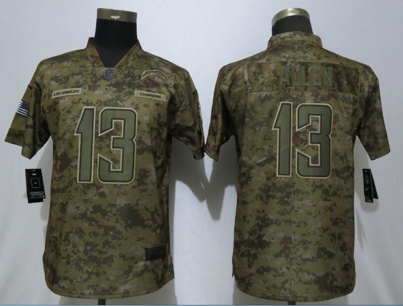 Women Los Angeles Chargers #13 Allen Nike Camo Salute to Service Limited NFL Jersey